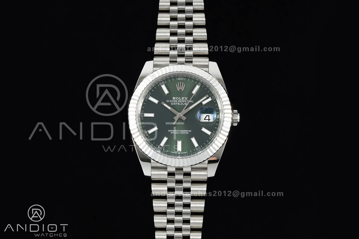 DateJust 41 126334 Clean Plus 1:1 Best Edition Green Stick Dial on Jubilee Bracelet DD3235
